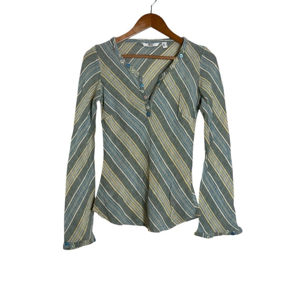 MNG - Mango 100% cotton striped‎ long sleeve tee